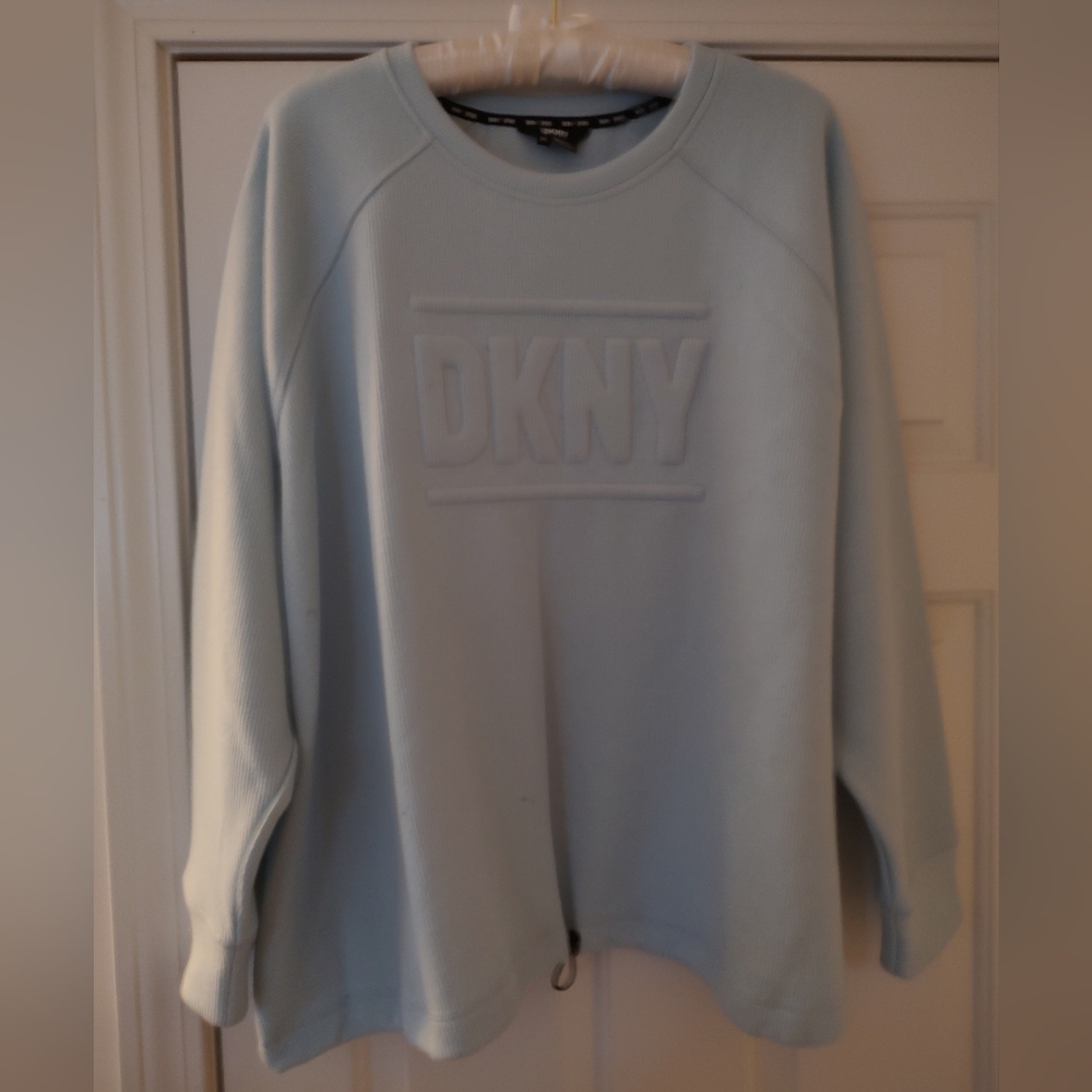 DKNY Sport Women's Plus Sweatshirt Powder Blue 3x